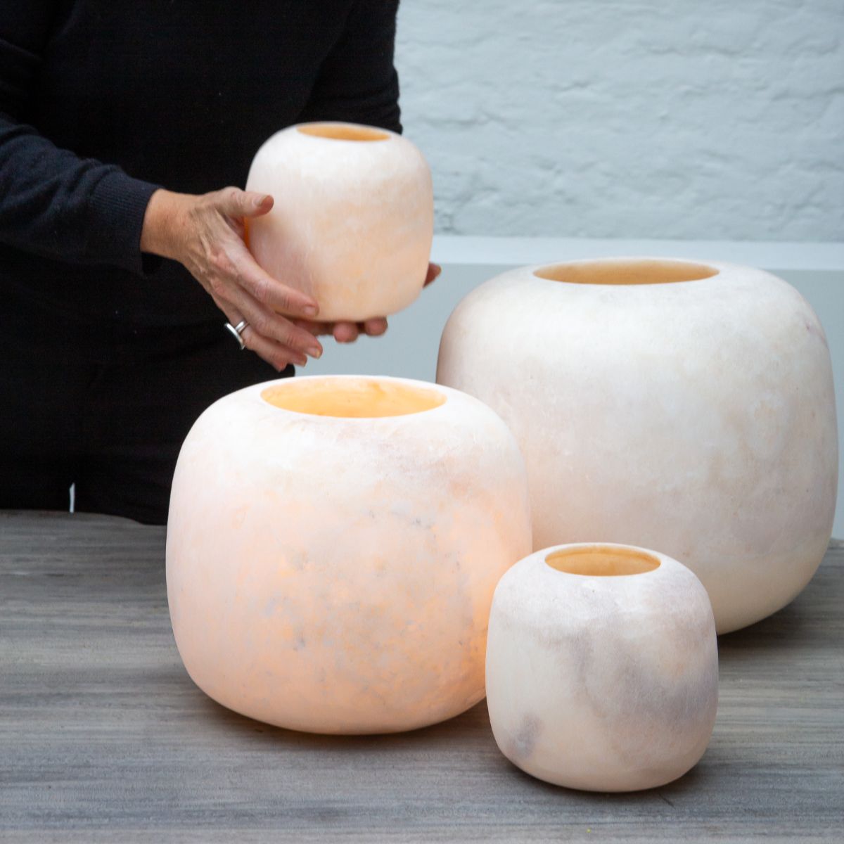 Alabaster Tealight Holder Curra Large