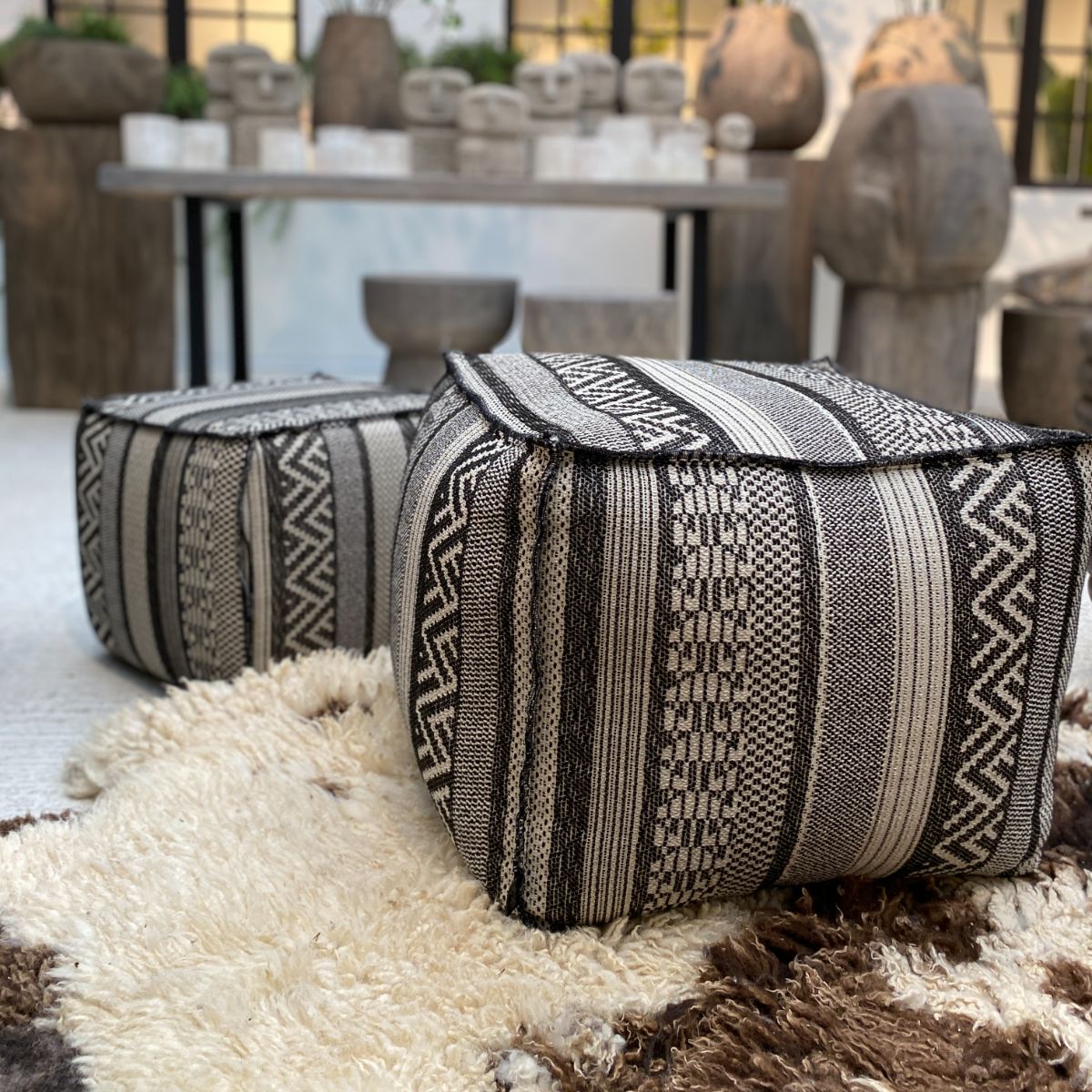Gommaire square pouf - Outdoor