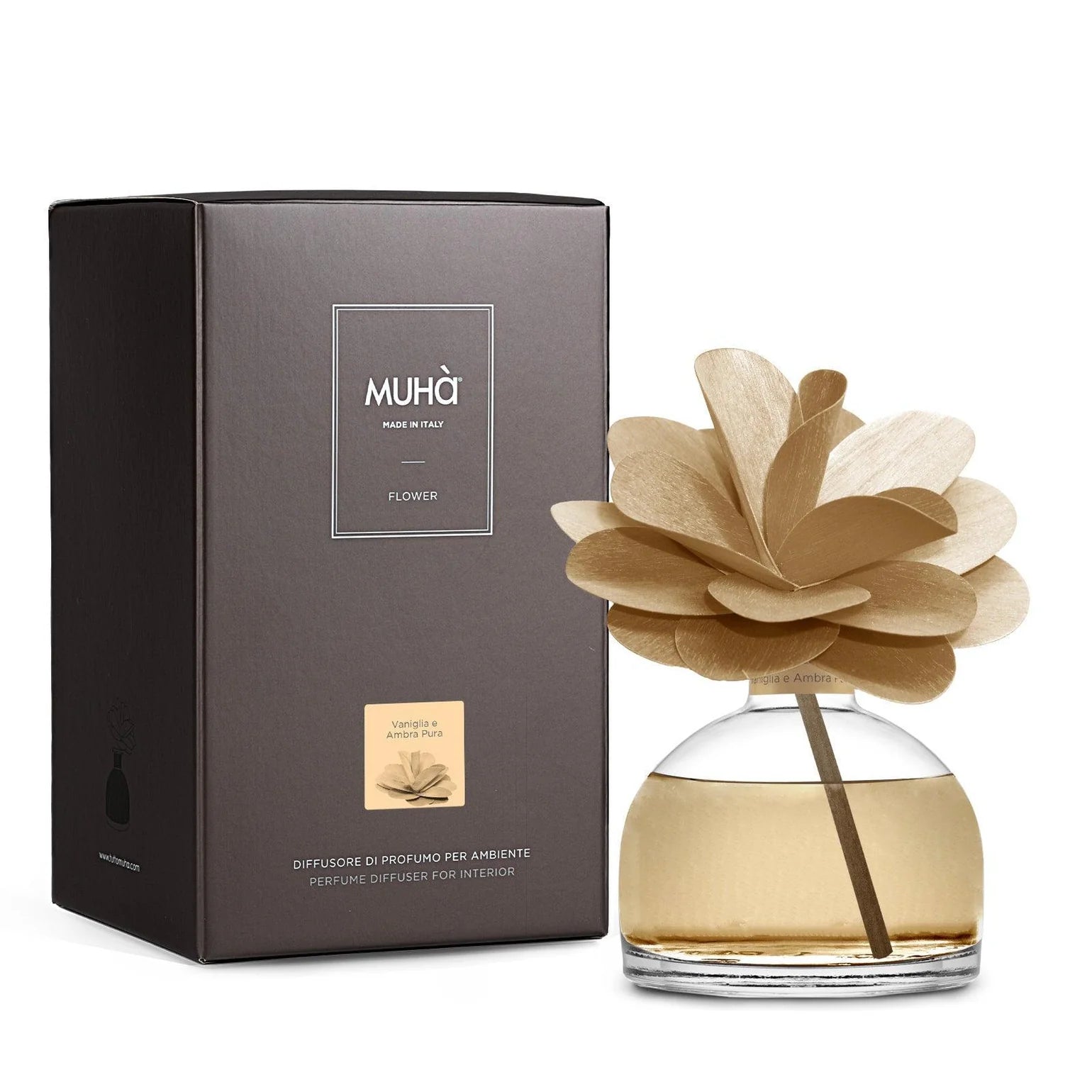 Muhà geurdiffuser FLOWER Vaniglia e Ambra Pura