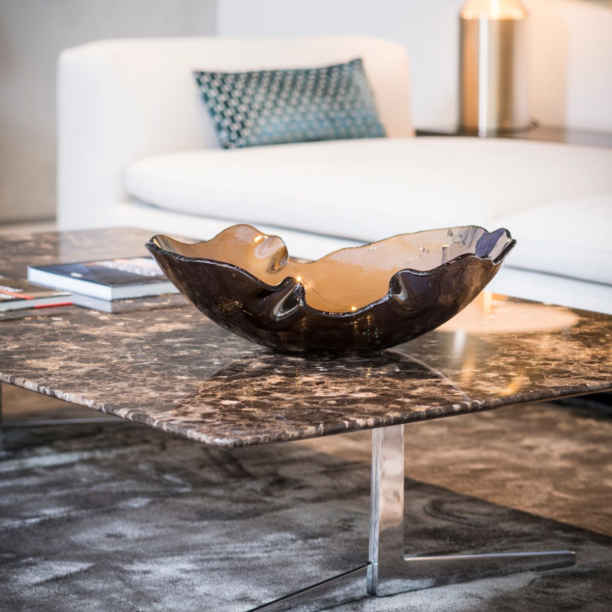 Regina Medeiros glass bowl Mapa bronze