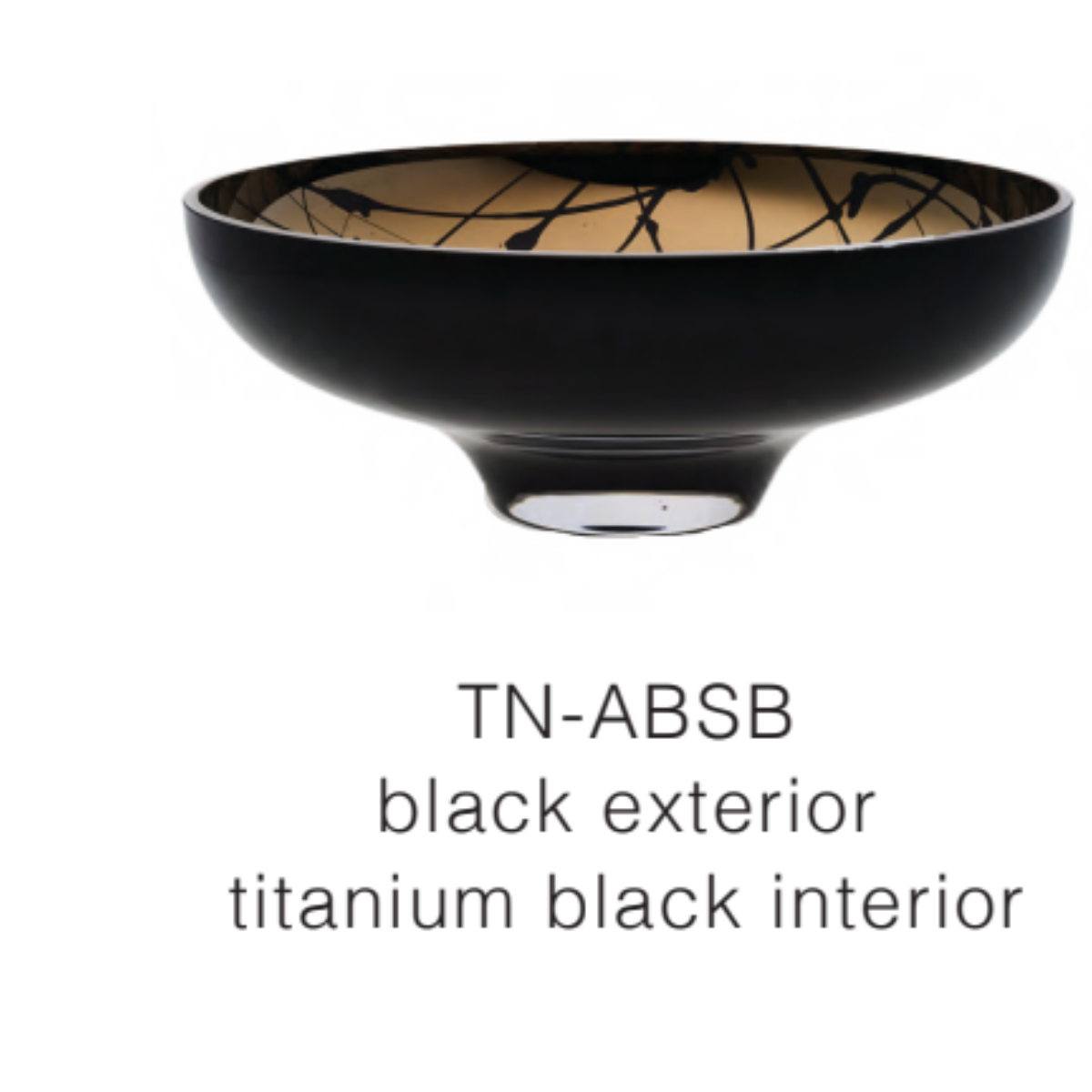 Titan large bowl - decoratieve glazen schaal, zwart & titanium
