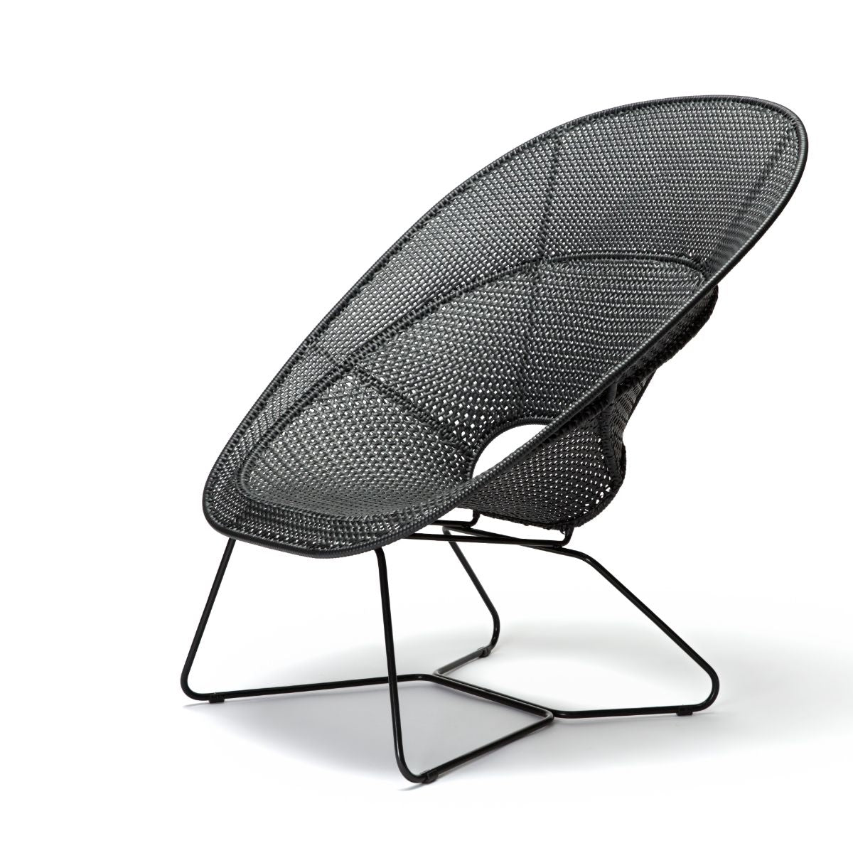 Feelgood designs Tornaux lounge & footstool zwarte frame/rattan peel outdoor