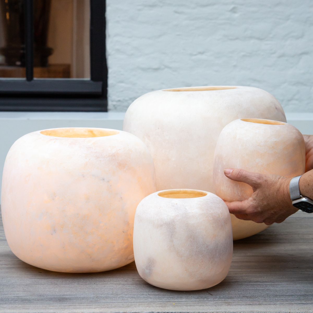 Alabaster Tealight Holder Curra Xtra Large