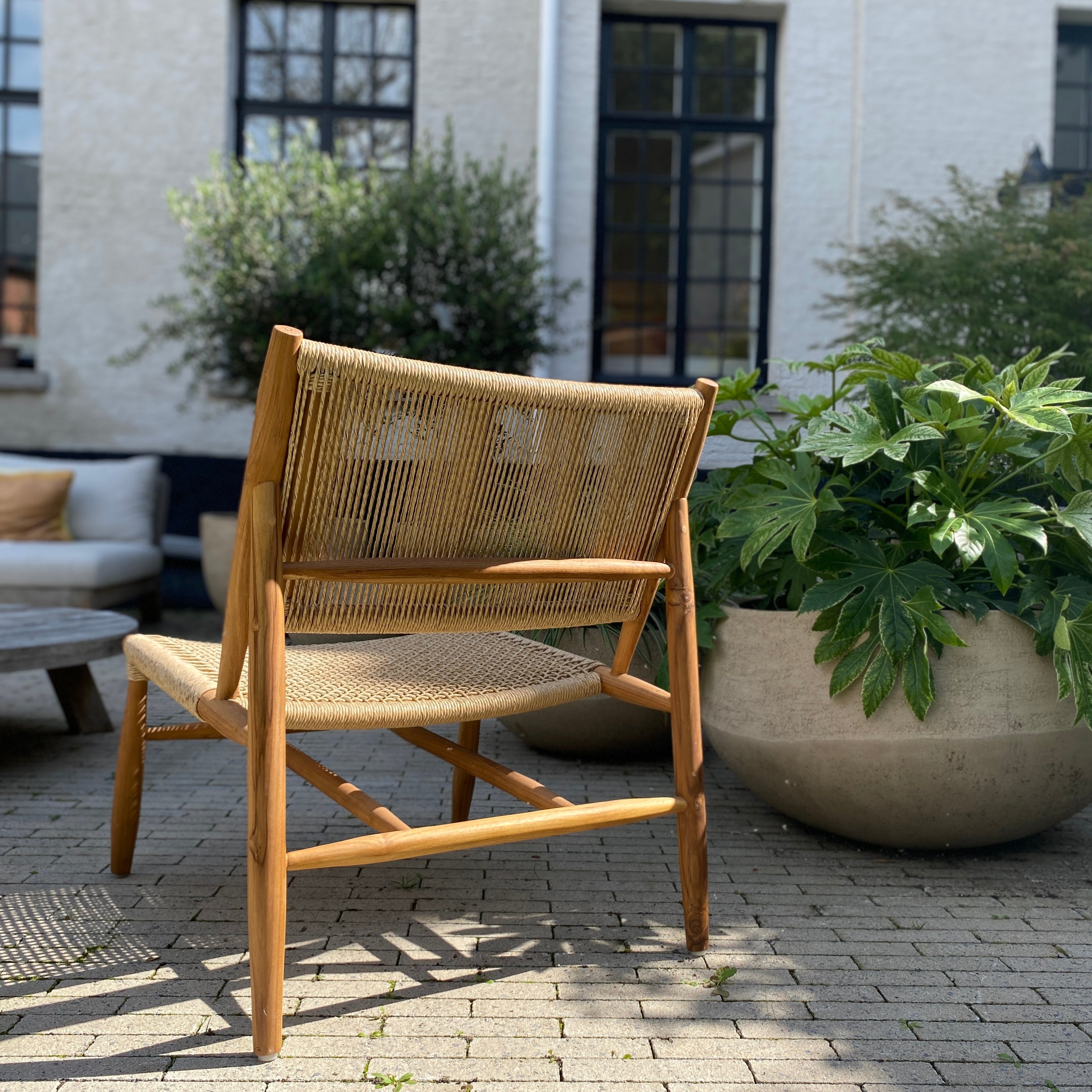 Magazijn Breit stoel teak met kunstvezel