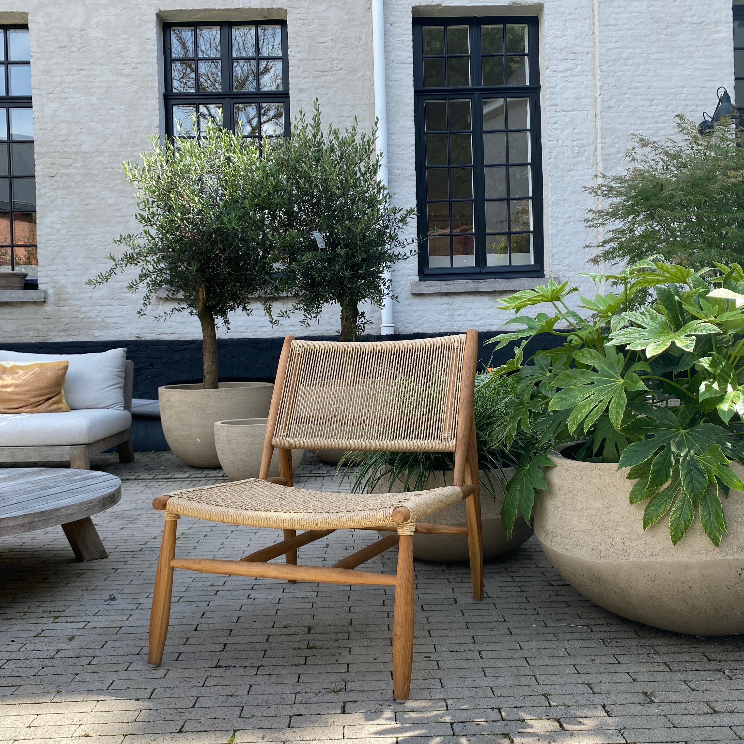 Warehouse Breit chair teak with synthetic fiber