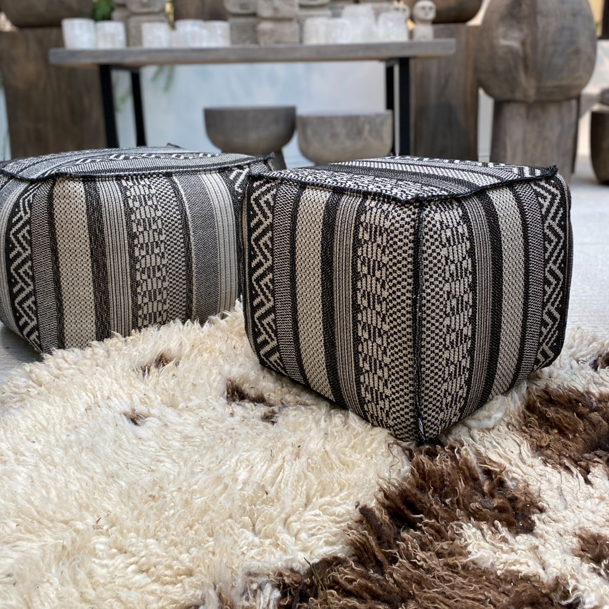 Gommaire square pouf - Outdoor