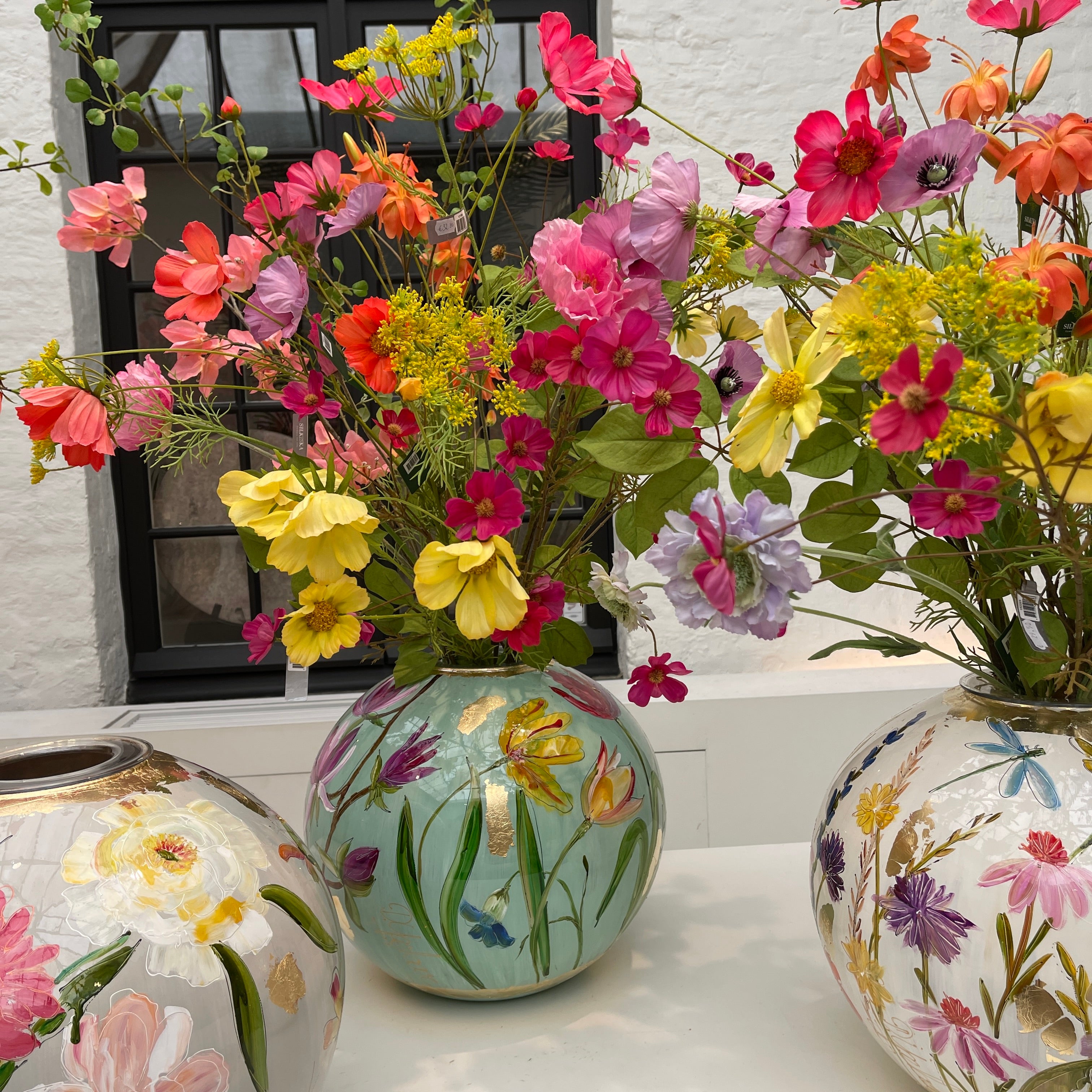 Doortje IJpelaar  handgeschilderde glazen vaas   LIMITED EDITION "Pistache Spring" DE BORGHT EXCLUSIVE