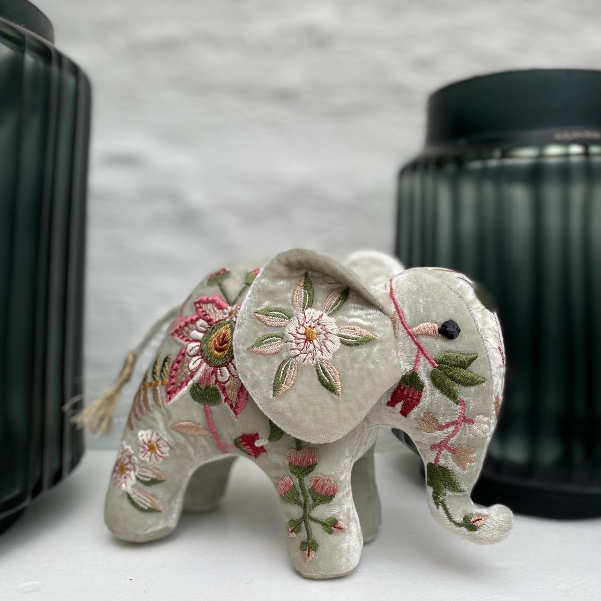 Anke Drechsel Hand-Embroidered Mini Elephant - Bovary S Blue