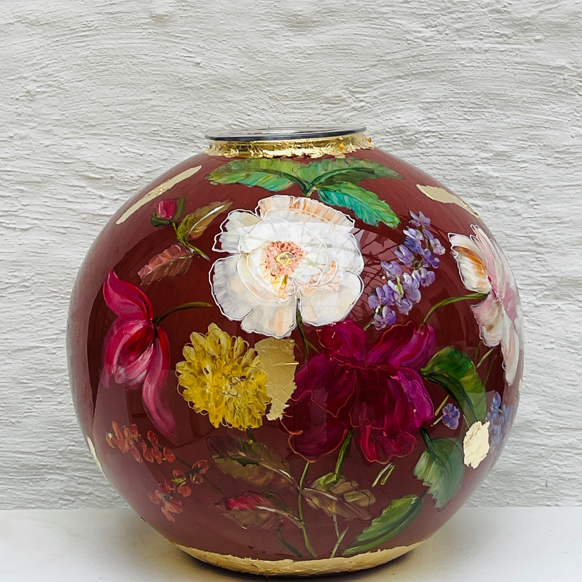 Doortje IJpelaar hand-painted glass vase LIMITED EDITION "Romantic Red" DE BORGHT EXCLUSIVE (copy) (copy)