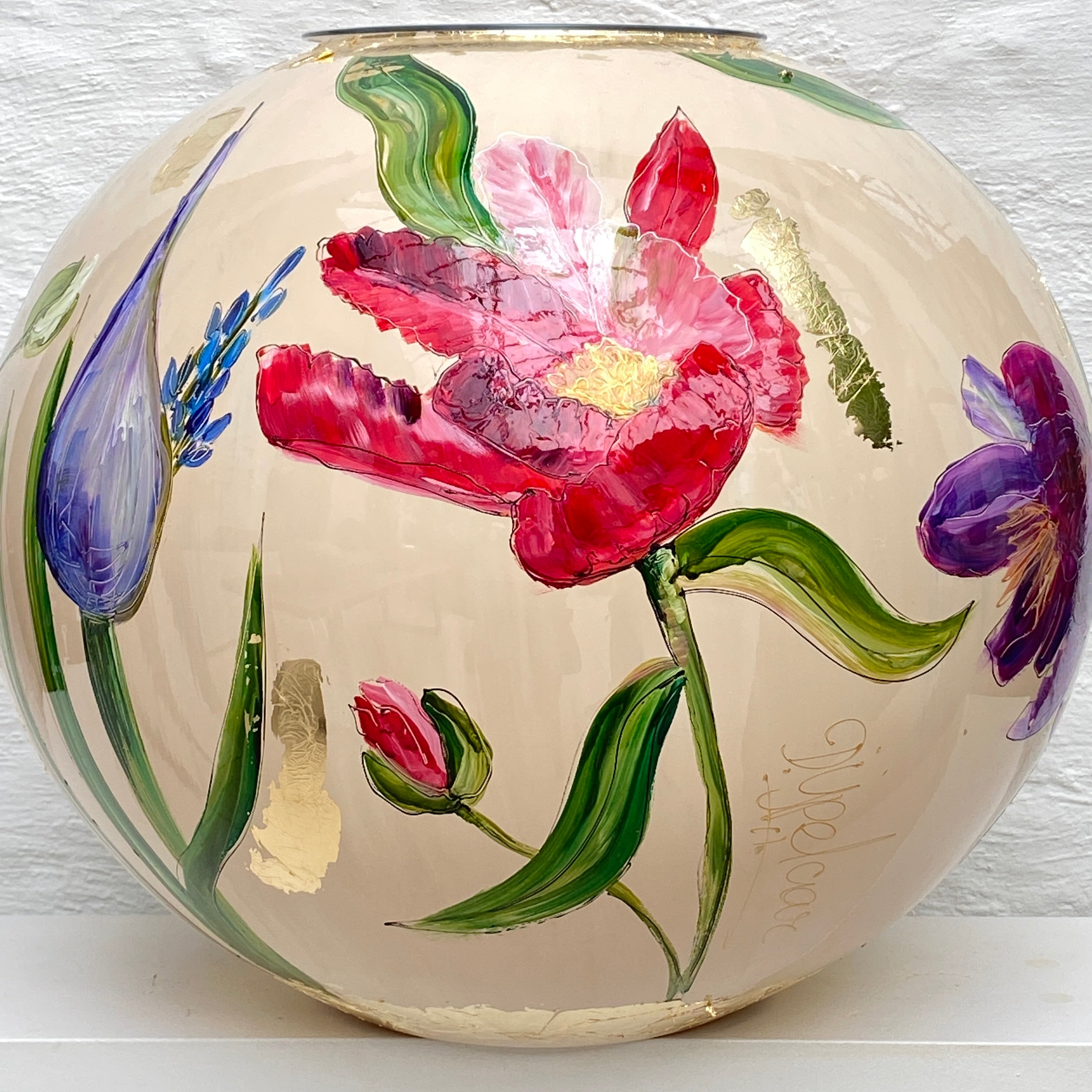 Doortje IJpelaar hand-painted glass XL vase Gelato