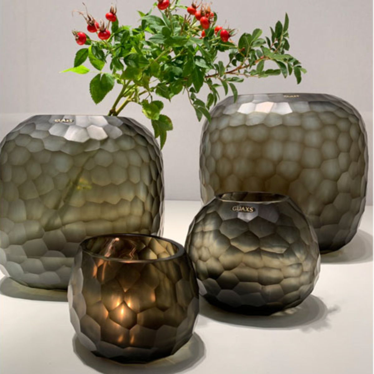 GUAXS Vase Somba Indigo/Smokegrey