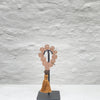 Studio Julia Atlas - Pink recycled glass Ghana, bronze, cotton tassel - mini