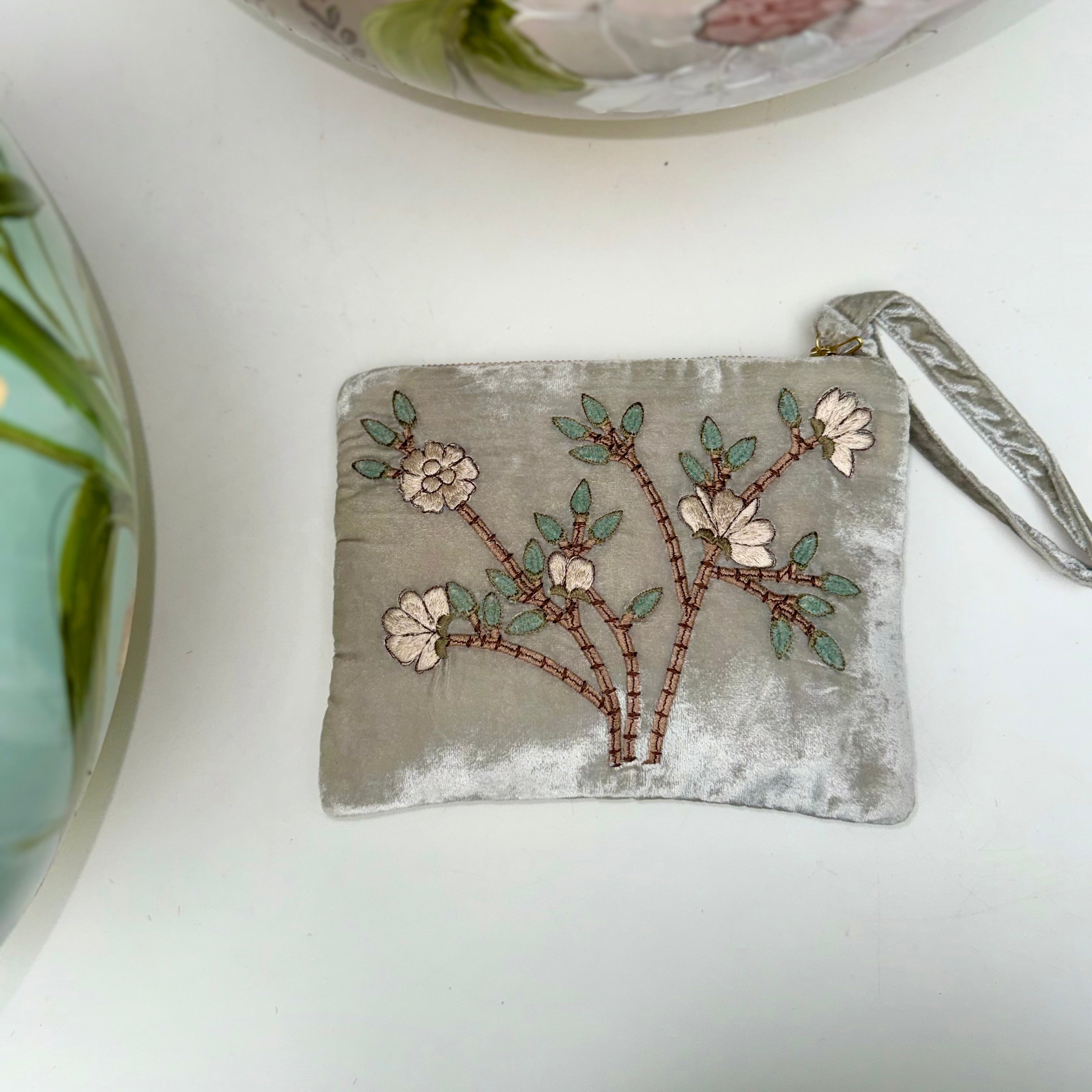 Anke Drechsel hand-embroidered Zip Pouch - Tuileries S.