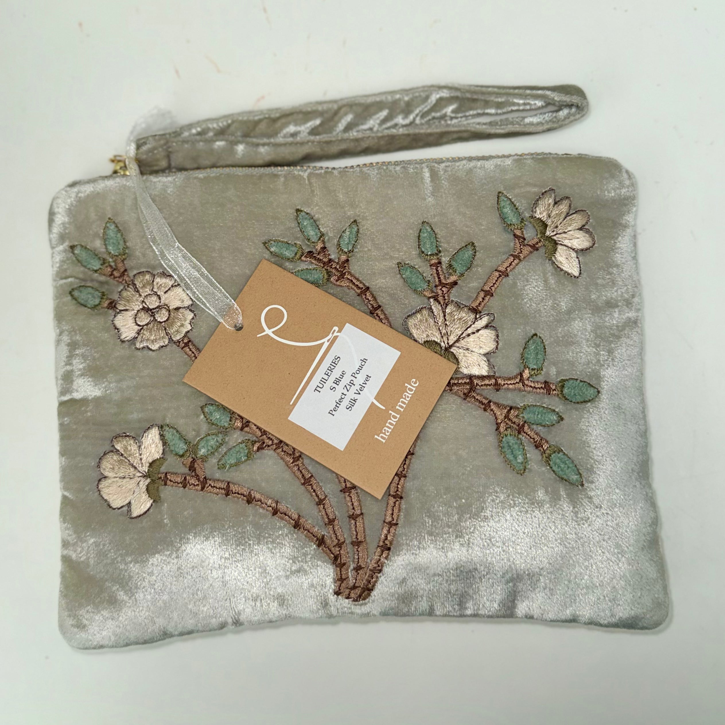 Anke Drechsel hand-embroidered Zip Pouch - Tuileries S.