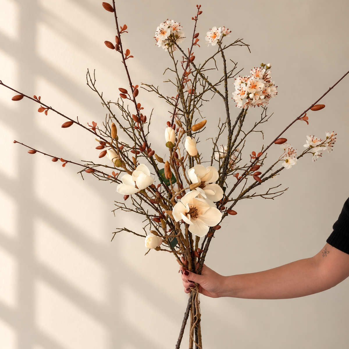 Zijdeboeket - Magnolia crème