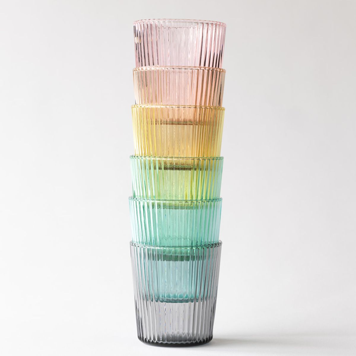 Paveau Kleurrijk geribbeld waterglas - Broome