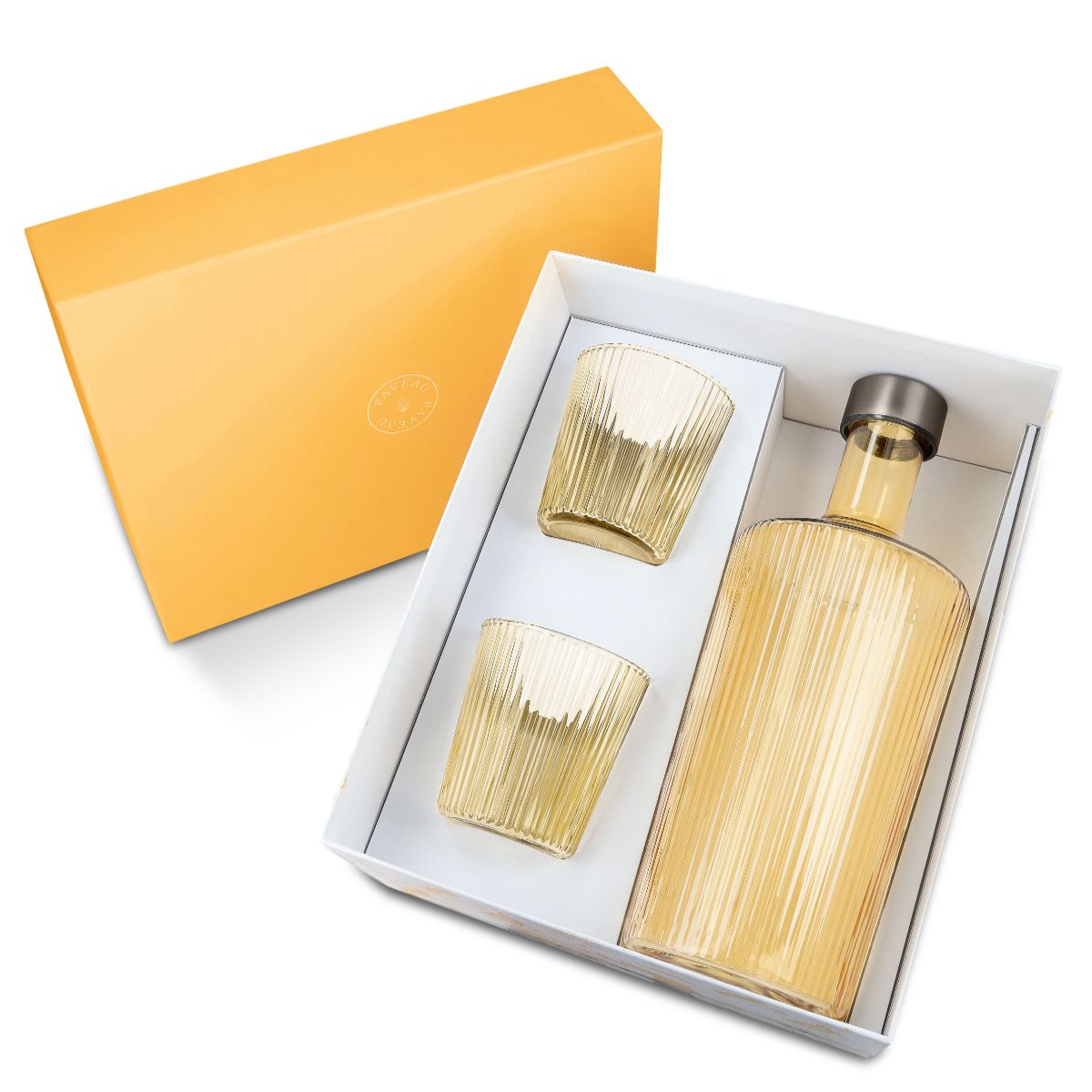 Paveau Gift Set water bottle with 2 glasses - Cable