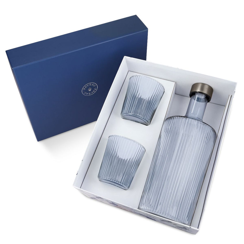 Paveau Geschenkset waterfles met 2 glazen - Twilight