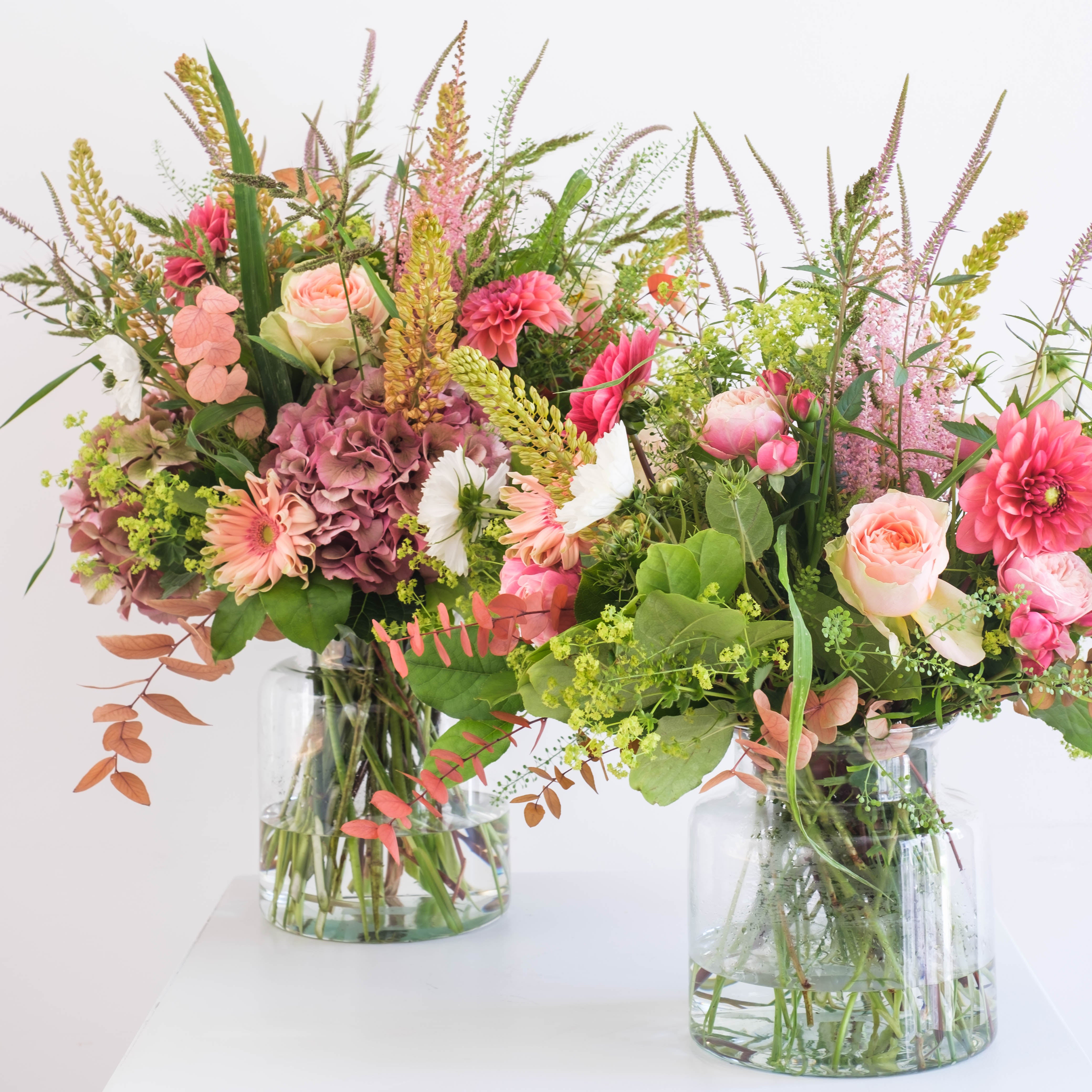 Seasonal bouquet with vase