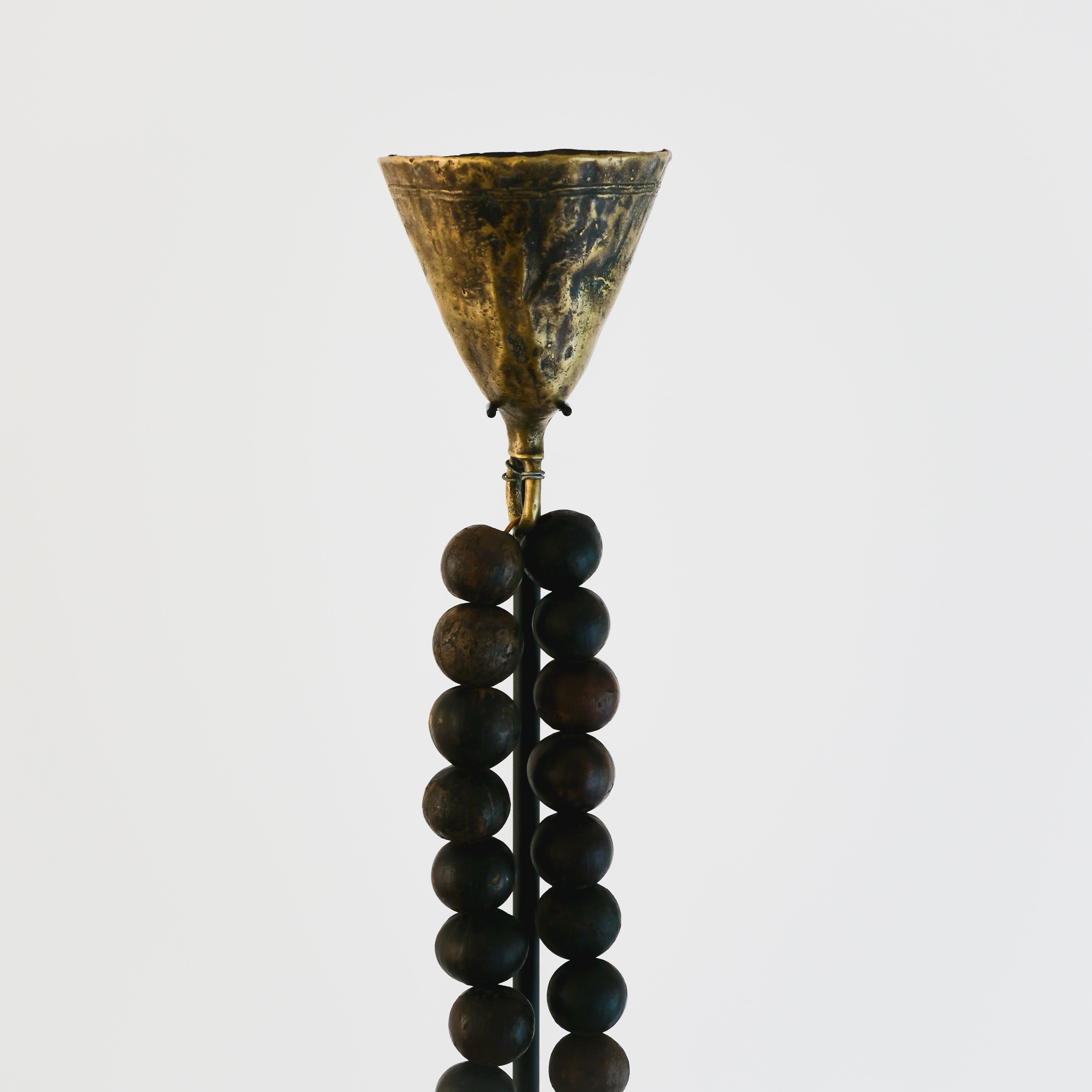 Studio Julia Atlas - Smoked Zimbabwe, Bronze Church Bell & Paper Tassel
