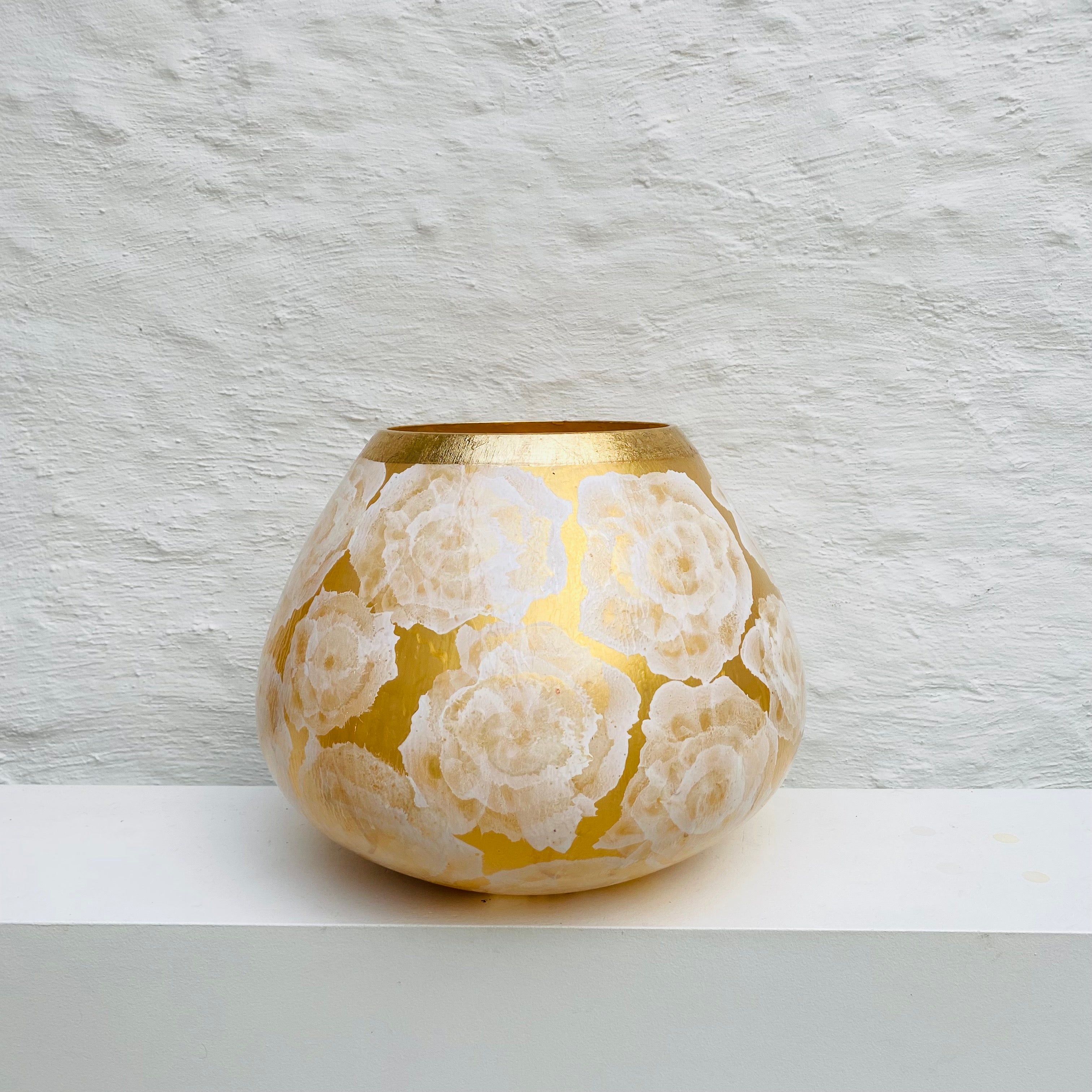 Eric van Troost Golden Flowers Sphere Vase