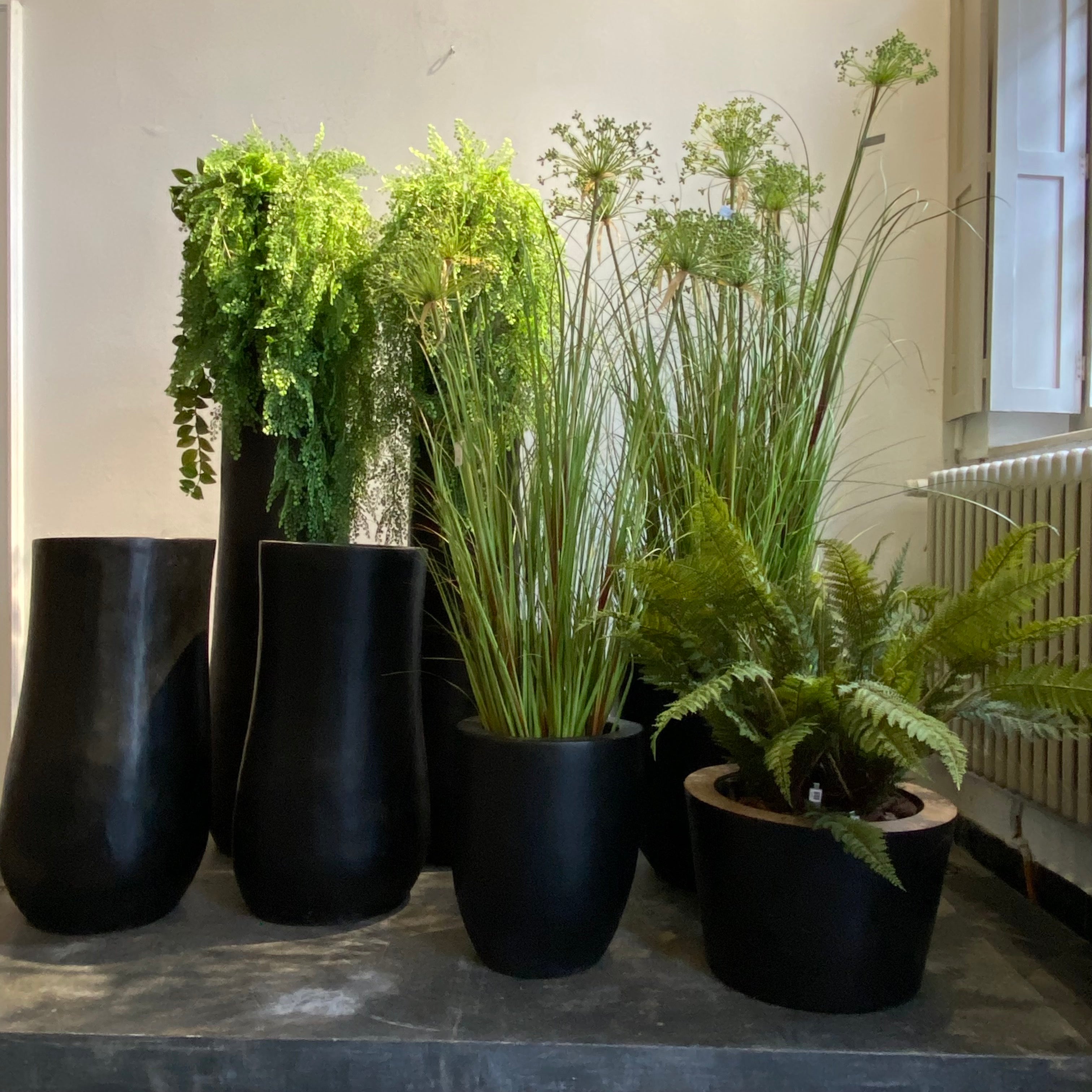 Warehouse Breit - Wooden pot black