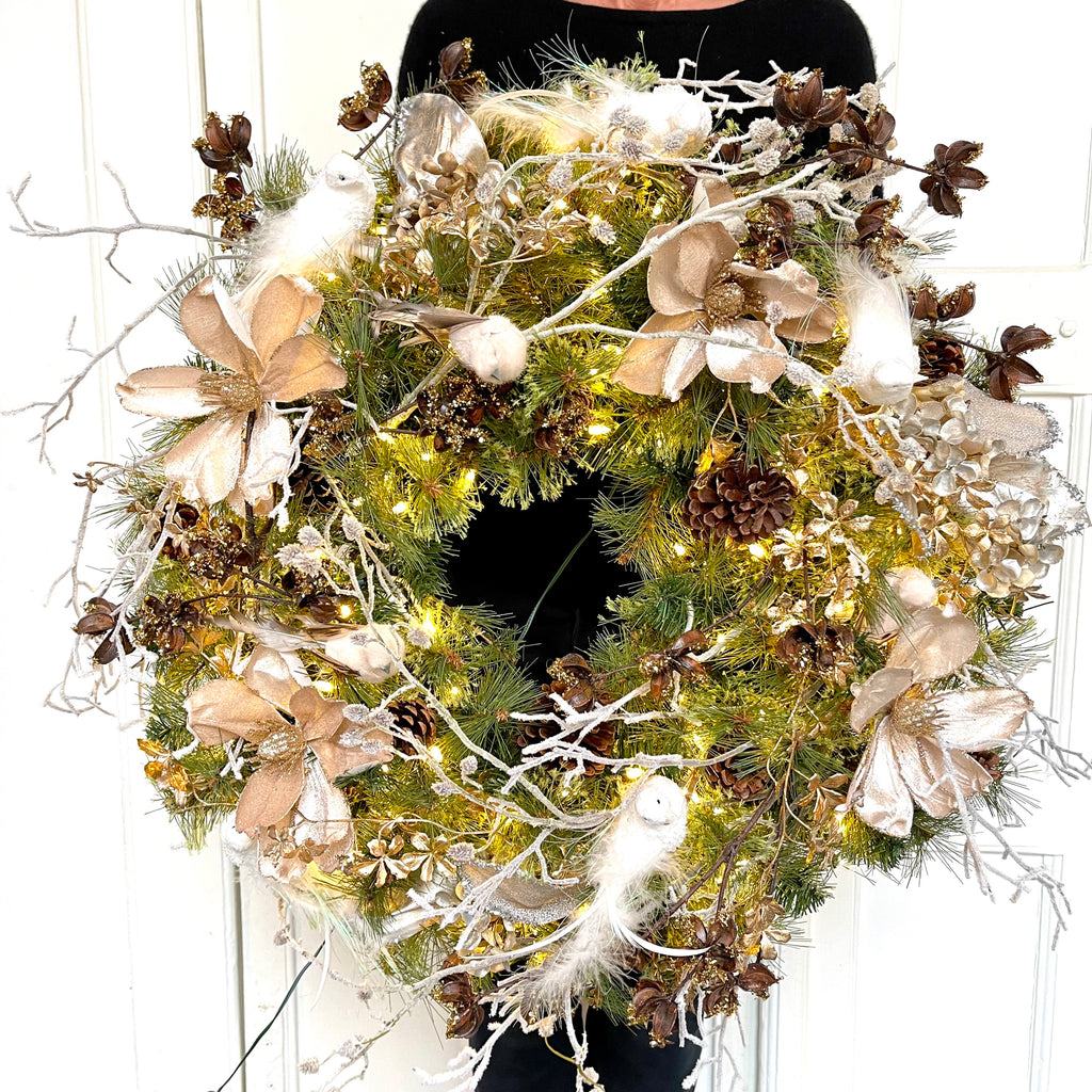 Groene Kerstkrans Medium - velvet flowers
