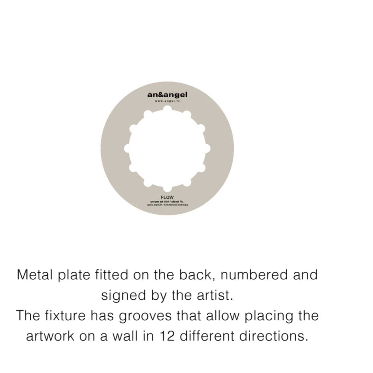 Flow - decoratief glazen object, titanium