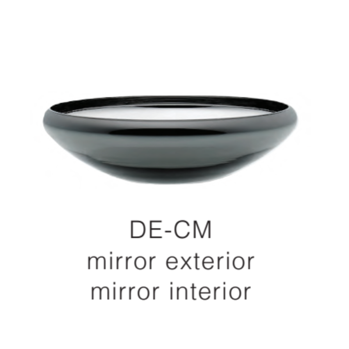 Flat bowl - decorative low glass bowl, mirror glass