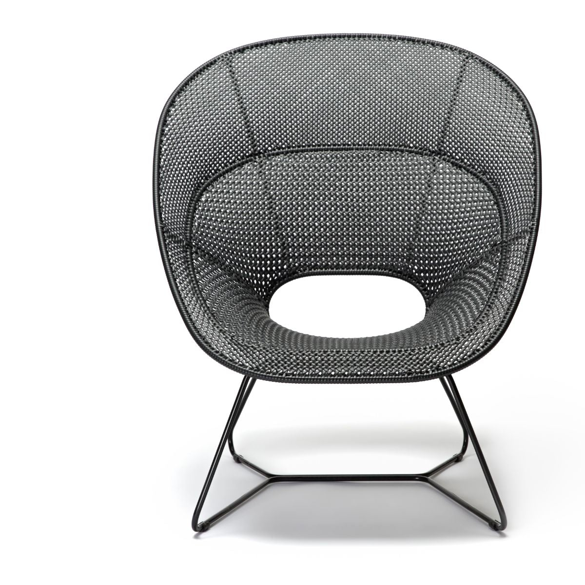 Feelgood designs Tornaux lounge & footstool zwarte frame/rattan peel outdoor